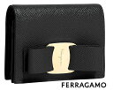 Salvatore Ferragamo サルヴァトーレ フェラガモ 22D515 0725300 二つ折り財布 ミニ財布 ヴァラ リボン ブラック 新品【送料無料】