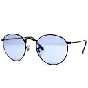 Ray Ban レイバン RB3447 002/64 50 ROUND METAL WASHED LENSES サングラス ラウンドメタル ウォッシュドレンズ メンズ レディース ユニセックス ブラック ブルー 正規品 【送料無料】