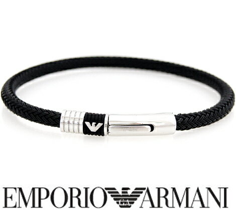 エンポリオアルマーニ ブレスレット メンズ EMPORIO ARMANI エンポリオ アルマーニ EGS1624001 イーグルロゴ ブレスレット19cm アクセサリー ブラック×シルバー メンズ ギフト【送料無料】