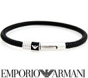 EMPORIO ARMANI エンポリオ アルマーニ EGS1624001 イーグルロゴ ブレスレット19cm アクセサリー ブラック×シルバー メンズ ギフト