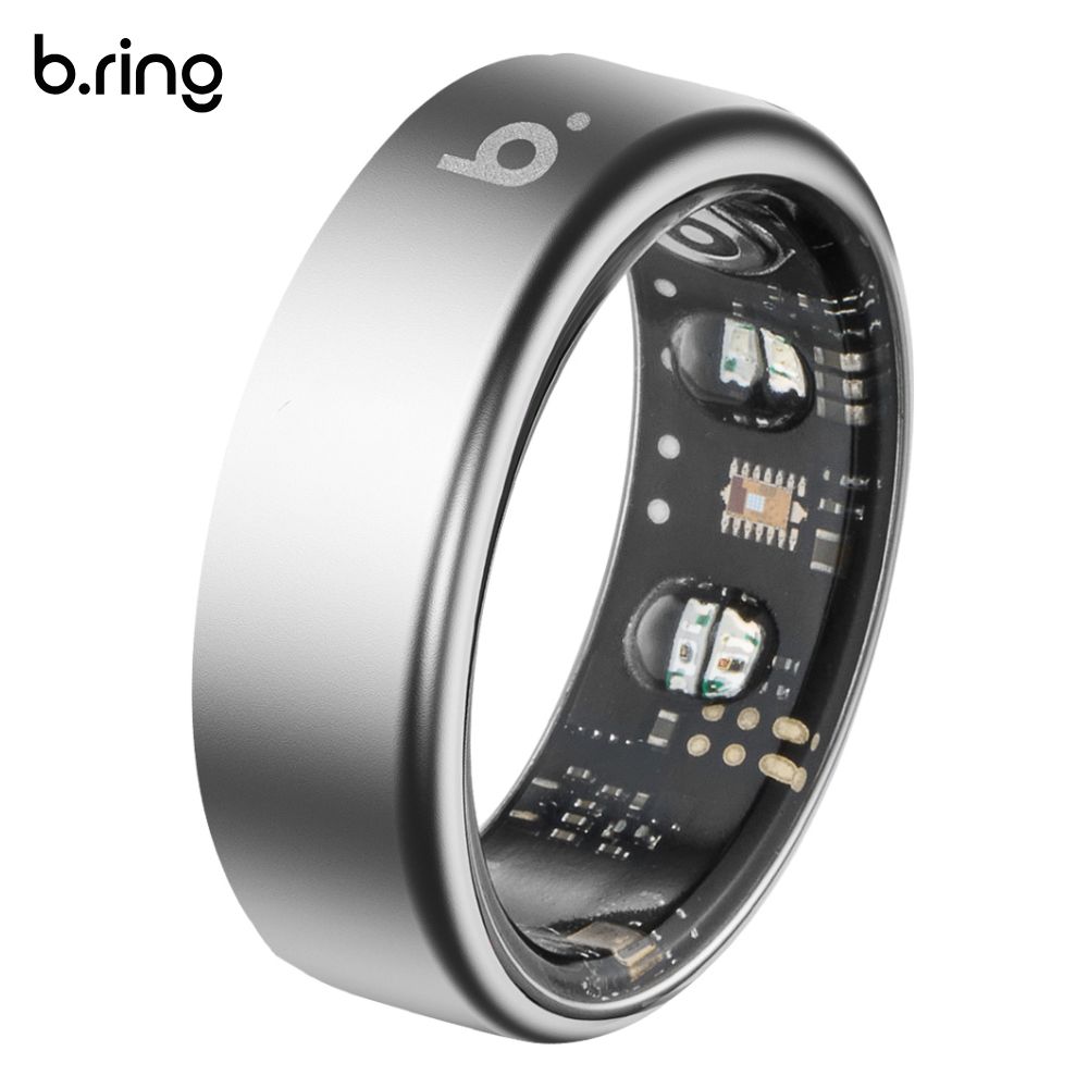 b.ring ブリング スマートリング G2 チタンモデル シルバー AI搭載 睡眠管理 健康管理 Android iPhone対応 専用アプリ 超軽量 IP68 防水 歩数計 メンズ レディース 男女兼用 正規品 B095TNSV2 【送料無料】