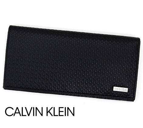 カルバンクライン 財布（メンズ） Calvin Klein　カルバンクライン　31CK190001　小銭入れ付　長財布　ブラック　メンズ　新品　ギフト　箱付き 【送料無料】