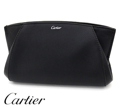 Cartier　カルティエ　L3001478　C ドゥ カルティエ　クラッチバッグ　ハンドバッグ　セカンドバッグ　コスメポーチ　化粧ポーチ　小物入れ　レザー　オニキス 【送料無料】