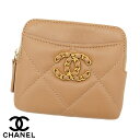 CHANEL シャネル AP2086 B04852 CHANEL 19 ジップ コインパース 小銭入れ コインケース シャイニー ラムスキン ベージュ ゴールド金具 ココマーク 新品 ギフト 箱付【送料無料】