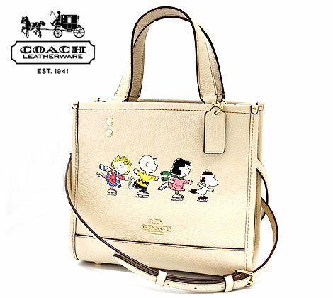 COACH アウトレット コーチ CE850 IMOQY PEANUTS コラボ デンプシー トート 22 スヌーピー アンド フレンズ モチーフ ハンドバッグ ショルダーバッグ アイボリーマルチ 【送料無料】