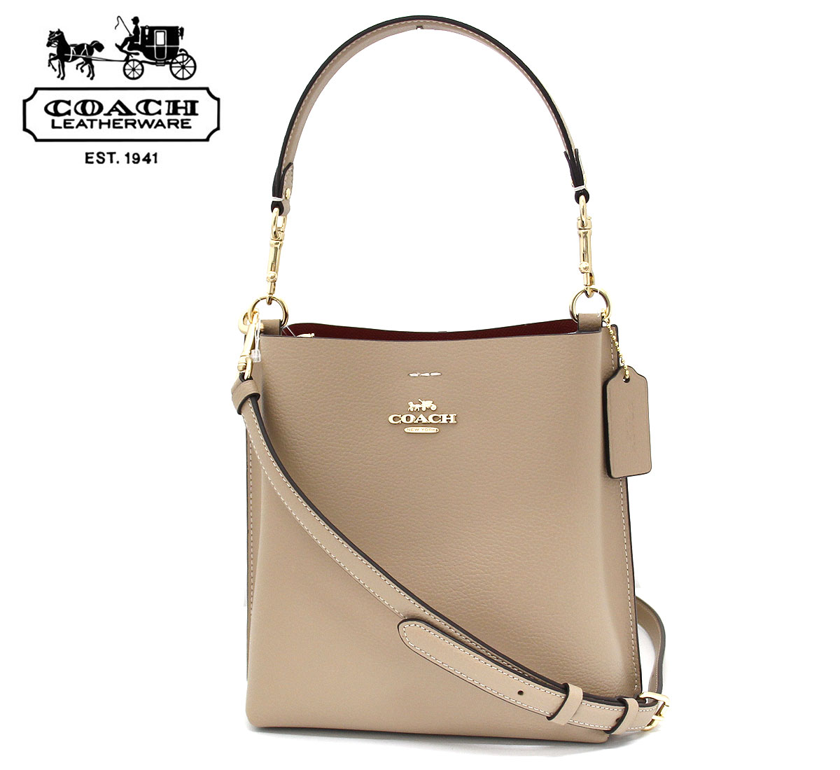 ハンドバッグ COACH　コーチ　アウトレット CA177 IMTAU バケット バッグ　ショルダーバッグ　2WAYバッグ　MOLLIE BUCKET BAG 22 トープ　ベージュ 【送料無料】