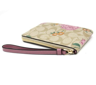 COACH アウトレット コーチ 2973 IME7V シグネチャー プレーリー ローズ プリント コーナー ジップ リストレット ポーチ 小物入れ 花柄 カーキマルチ 【送料無料】