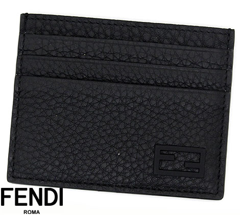 FENDI フェンディ 7M0164 AG0L F0QA1 FFロゴ フラット カードケース パスケース 定期入れ メンズギフト ブラック 新品【送料無料】