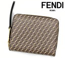 FENDI　フェンディ　8M0407 AHM1 F1FNK　FFロゴ　レザー ミディアム ウォレット　小銭入れ付き　二つ折り財布　コンパクト財布　レディース　ブラウン【送料無料】