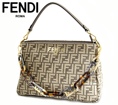 ハンドバッグ FENDI フェンディ 8BR805 ALFV F1IQU FFロゴ ズッカ柄 2WAYバッグ ハンドバッグ 肩掛け ショルダーバッグ レディース ベージュ 新品【送料無料】