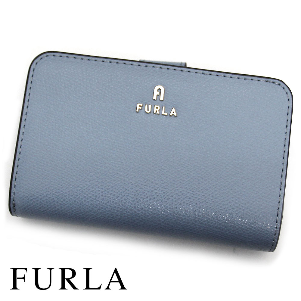 FURLA フルラ WP00314 ARE000 4352S CAMELIA カメリア コンパクトウォレット 小銭入れ付 二つ折り財布 ミディアム財布 ブルー系 【送料無料】