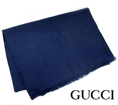 グッチ マフラー（レディース） GUCCI グッチ 573682 4G200 4000　アウトレット　GG ジャカード　ウール　マフラー ストール スカーフ　ネイビー メンズ 男性用 ユニセックス レディース 【送料無料】