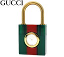 GUCCI　グッチ　YA150501 コンスタンス ウォッチ 時計 腕時計 アナログ クォーツ シェリーライン ウェブライン パドロック 南京錠型 グリーン レッド 【送料無料】