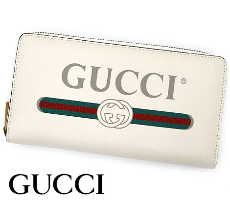 グッチ 財布（メンズ） GUCCI グッチ 496317 0GCAT 8820　アウトレット　ヴィンテージロゴ ウェビング プリント メンズ レディース 小銭入れ付 ラウンドファスナー 長財布　オフホワイト レッド×グリーン 【送料無料】