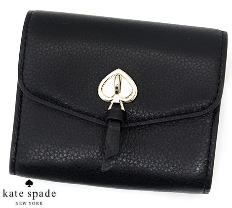 ケイト・スペード ニューヨーク 二つ折り財布 レディース kate spade　ケイトスペード　K6026 250 BLK　MARTI SMALL FLAP WALLET　マーティ　二つ折り財布　ミニ財布　コンパクトウォレット　ブラック【送料無料】