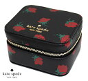 kate spade ケイトスペード KE812 001 Madison Rose ジュエリーケース アクセサリーボックス レザー ブラック×ローズ フラワープ...