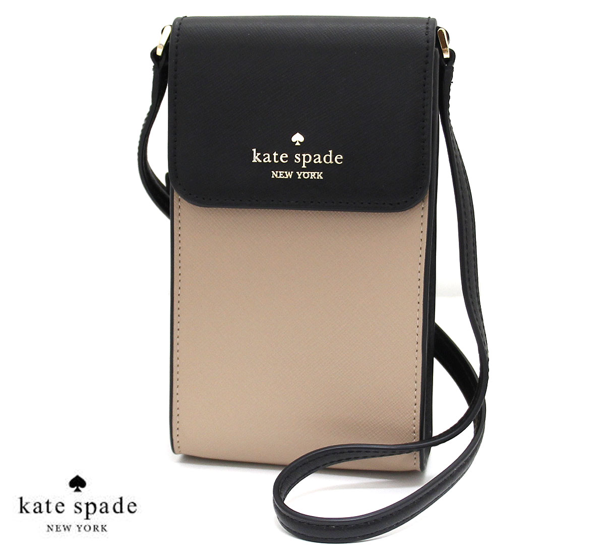 ケイト・スペード ニューヨーク スマホショルダー レディース kate spade ケイトスペード KC512 200 マディソン カラーブロックノース サウス フラップ フォン クロスボディ ポシェット 斜め掛け スマホ ショルダーバッグ トーステッドヘーゼルナッツマルチ 新品 【送料無料】