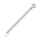 Pt850 シルバー アジャスター チェーン アクセサリー ジュエリー ネックレス ブレスレット 延長 アレンジ ハートチャーム 5cm 新品【送料無料】