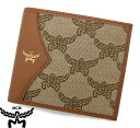 MCM エムシーエム MXSEAAC03IG001 Himmel 二つ折りウォレット コインポケット付き ローレトス メンズ 財布 BEIGE ベージュ 新品【送料無料】(4)