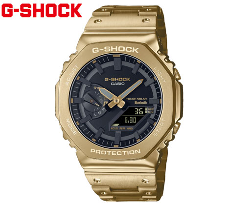 楽天ジュエリーセキネCASIO G-SHOCK GM-B2100GD-9AJF カシオ　腕時計　フルメタル FULL METAL 八角形　オクタゴン タフソーラー Bluetotth対応 モバイルリンク ゴールド 【送料無料】