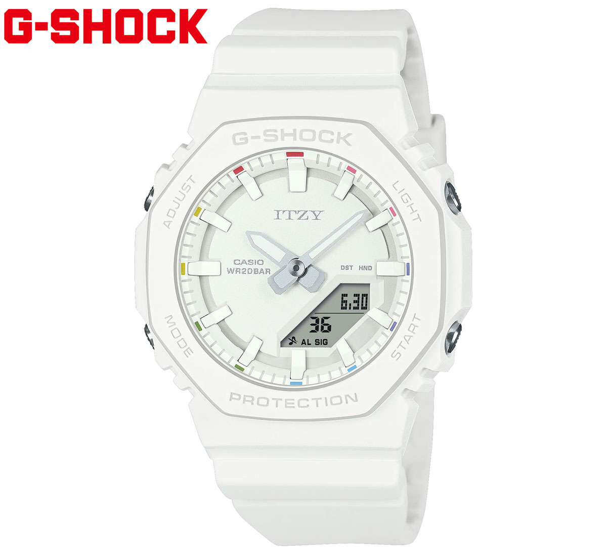 カシオ G-SHOCK 腕時計（レディース） CASIO G-SHOCK GMA-P2100IT-7AJR カシオ ITZY コラボモデル　腕時計 WOMEN レディース 八角形 オクタゴン デジタルアナログ ホワイト 【送料無料】