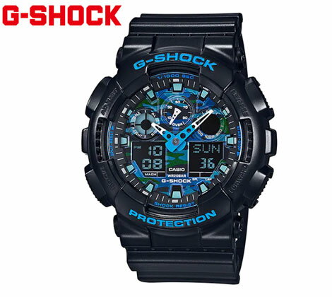 CASIO　G-SHOCK GA-100CB-1AJF カシオ 腕時計 カモフラ 迷彩 カモフラージュ デジアナ ブラック×ブルー【送料無料】