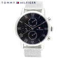 TOMMY HILFIGER トミーヒルフィガー 1791398 メンズ 腕時計 男性用 アナログ クォーツ　シルバー ネイビー文字盤 マルチファンクション 【送料無料】