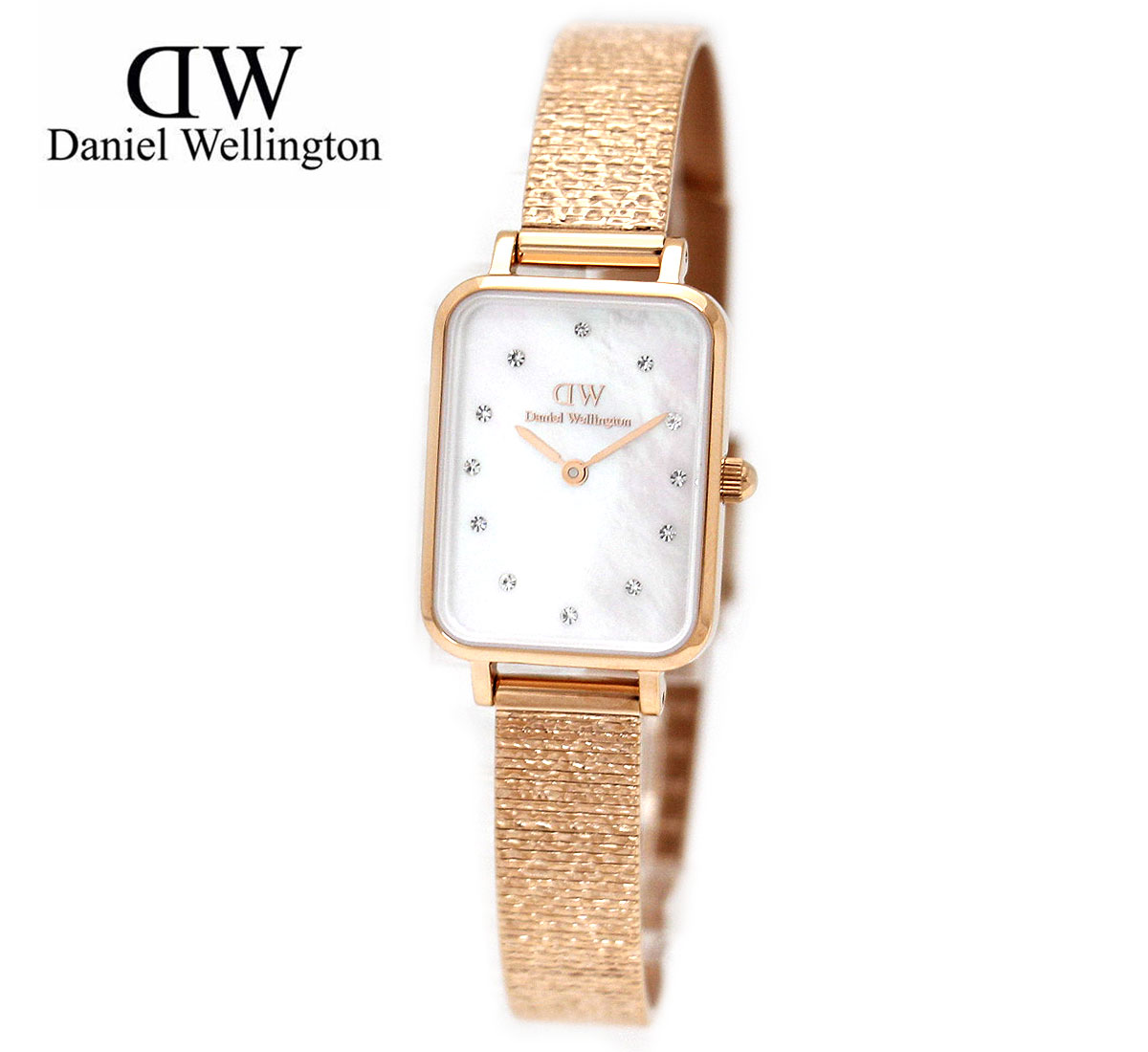 ダニエルウェリントン Daniel Wellington ダニエルウェリントン DW00100578 QUADRO LUMINE PRESSED PIANO 腕時計 レディース 女性用 アナログ クォーツ ローズゴールド シェル文字盤 【送料無料】