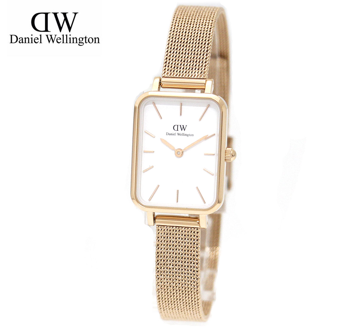 Daniel Wellington ダニエルウェリントン DW00100431 QUADRO RESSED MELROSE 腕時計 レディース 女性用 アナログ クォーツ ローズゴールド ホワイト文字盤 