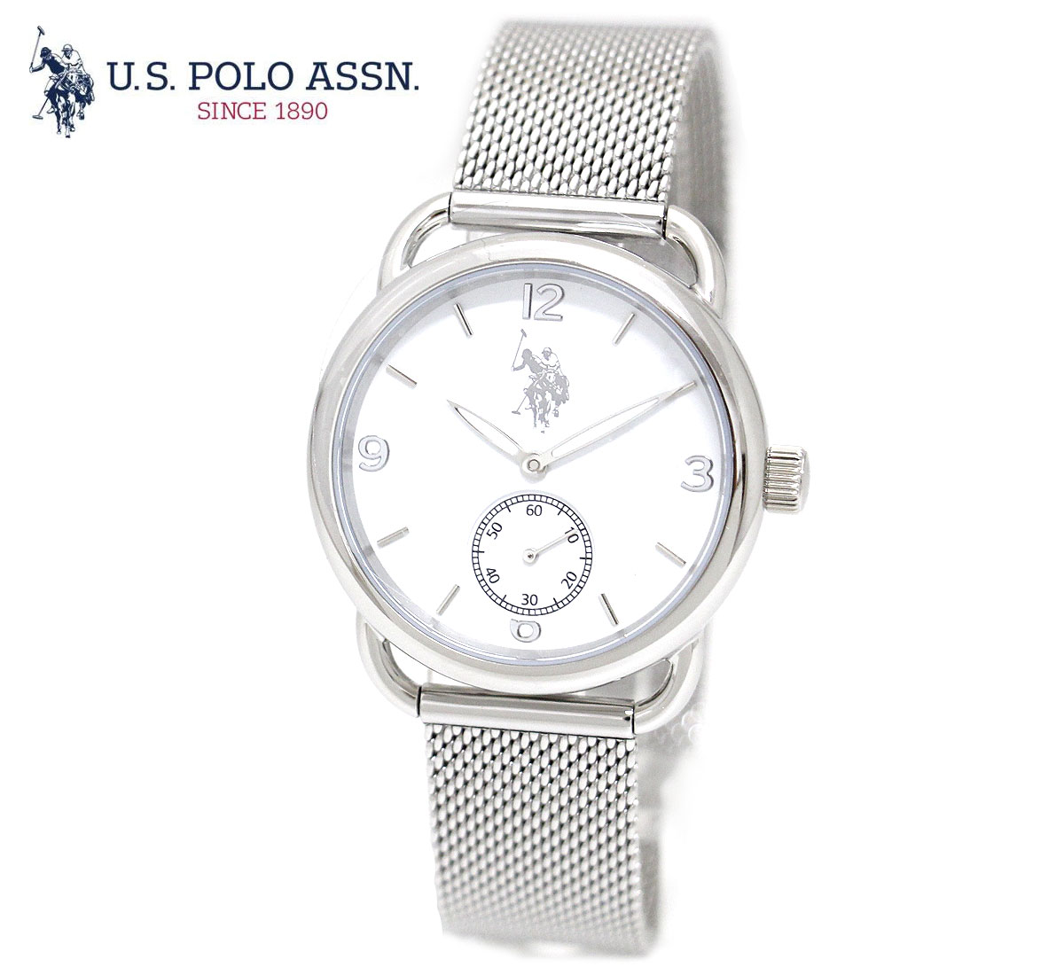U.S.POLO ASSN US-27SS ユーエスポロアッスン 腕時計 アナログ クォーツ シンプル レディース 女性用 シルバー ホワイト文字盤 ギフト プレゼント 【送料無料】