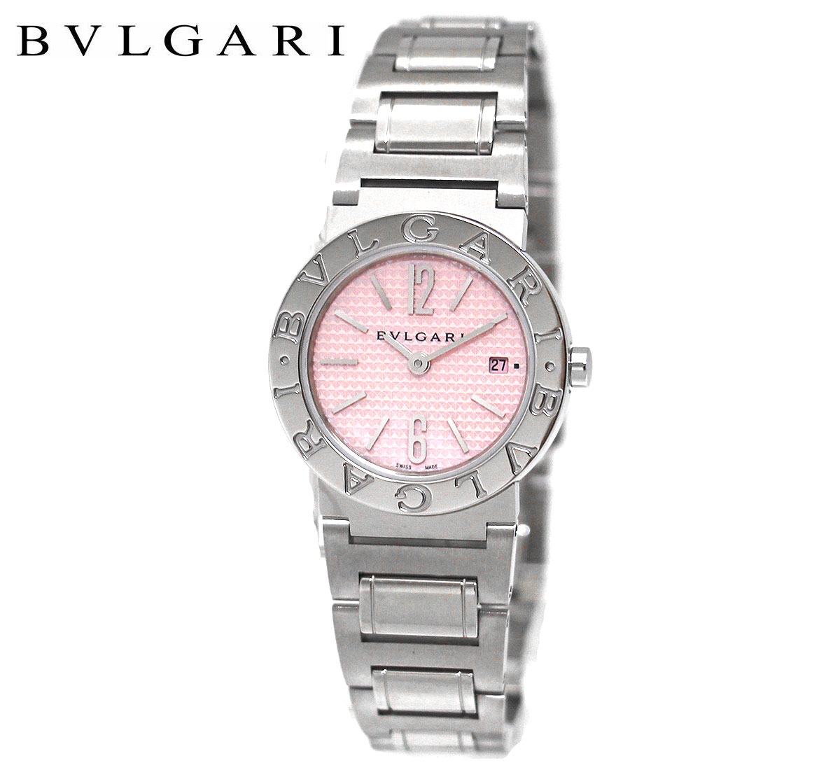 BVLGARI ブルガリ BB26C2SSD/JA ブルガリ ブルガリ 26MM レディース ウォッチ　腕時計 アナログ クォーツ シルバー ピンク文字盤 ギフト プレゼント 専用BOX 【送料無料】