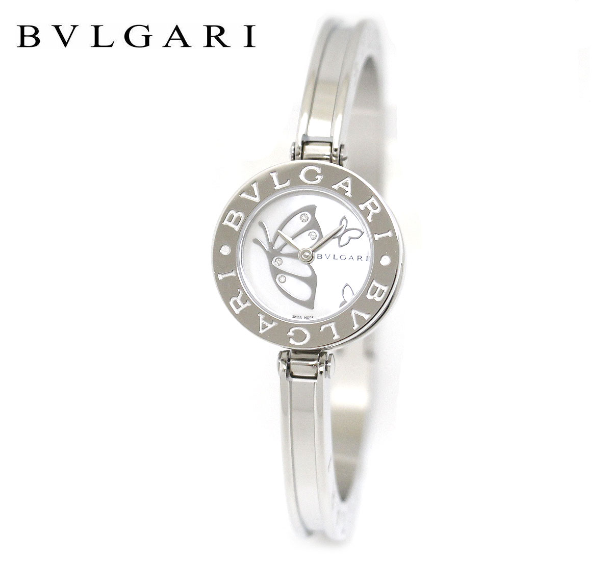 BVLGARI ブルガリ BZ22BDSS.M B-zero1 ビーゼロワン 23MM レディース ウォッチ 腕時計 バタフライ バングル アナログ クォーツ シルバー ホワイトシェル文字盤 ギフト プレゼント 専用BOX 【送…