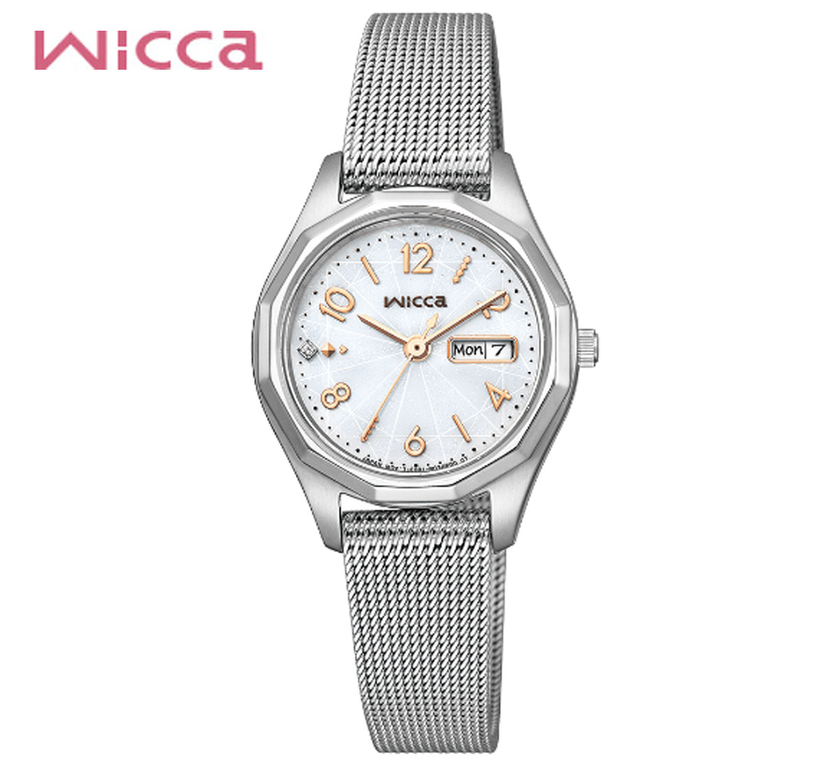 CITIZEN wicca KH3-517-11 シチズン ウィッカ 腕時計 レディース 女性用 ソーラーテック デイ&デイトモデル シンプル ギフト プレゼント シルバー 【送料無料】のサムネイル