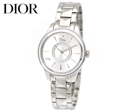 DIOR CD152110M011 DIOR VIII ディオール8 オンユイット Montaigne 32MM　モンテーニュ　腕時計　レディース　ウォッチ　ダイヤ シルバー シルバー文字盤 【送料無料】