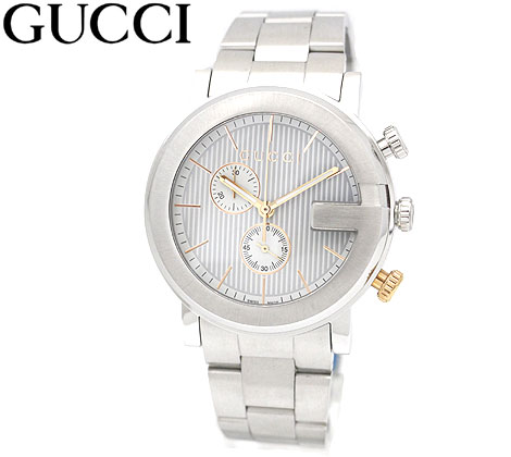 GUCCI　グッチ　YA101360　メンズ　ウォッチ　腕時計　シルバー×ピンクゴールド Gクロノ 店頭長期在庫 在庫処分 