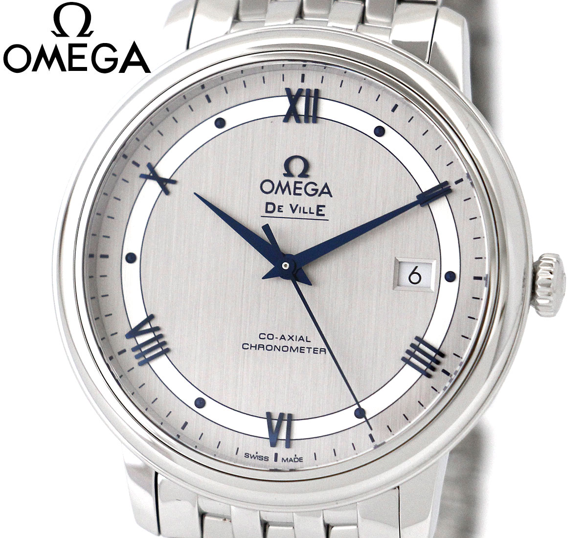 OMEGA オメガ 424.10.40.20.02.001 DE VILLE デ・ヴィル PRESTIGE プレステージ コーアクシャル クロノメーター 39.5MM メンズ 男性用 腕時計 自動巻 並行輸入品 シルバー文字盤 【送料無料】