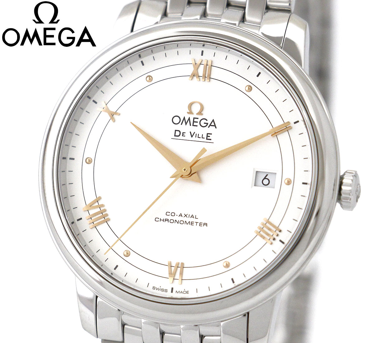 OMEGA オメガ 424.10.40.20.02.002 DE VILLE デ・ヴィル PRESTIGE プレステージ コーアクシャル クロノメーター 39.5MM メンズ 男性用 腕時計 自動巻 並行輸入品 ホワイト文字盤 【送料無料】