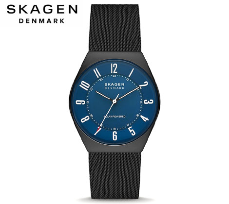 スカーゲン SKAGEN スカーゲン SKW6837 GRENEN SOLAR ソーラーパワー ミッドナイト ステンレススチール メッシュウォッチ ブラック メンズ 腕時計 正規品 アナログ 三針モデル 【送料無料】