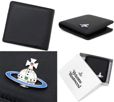 VivienneWestwood ヴィヴィアンウエストウッド 51010009 40564 N409 EMMA BILLFOLD 小銭入れ付 二つ折り財布 BLACK ブラック【送料無料】