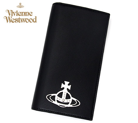 ヴィヴィアン・ウエストウッド 革財布 メンズ VivienneWestwood　ヴィヴィアンウエストウッド 51050050 40187 N409　メンズ　KENT ケント　小銭入れ付　二つ折り　長財布　BLACK　ブラック【送料無料】