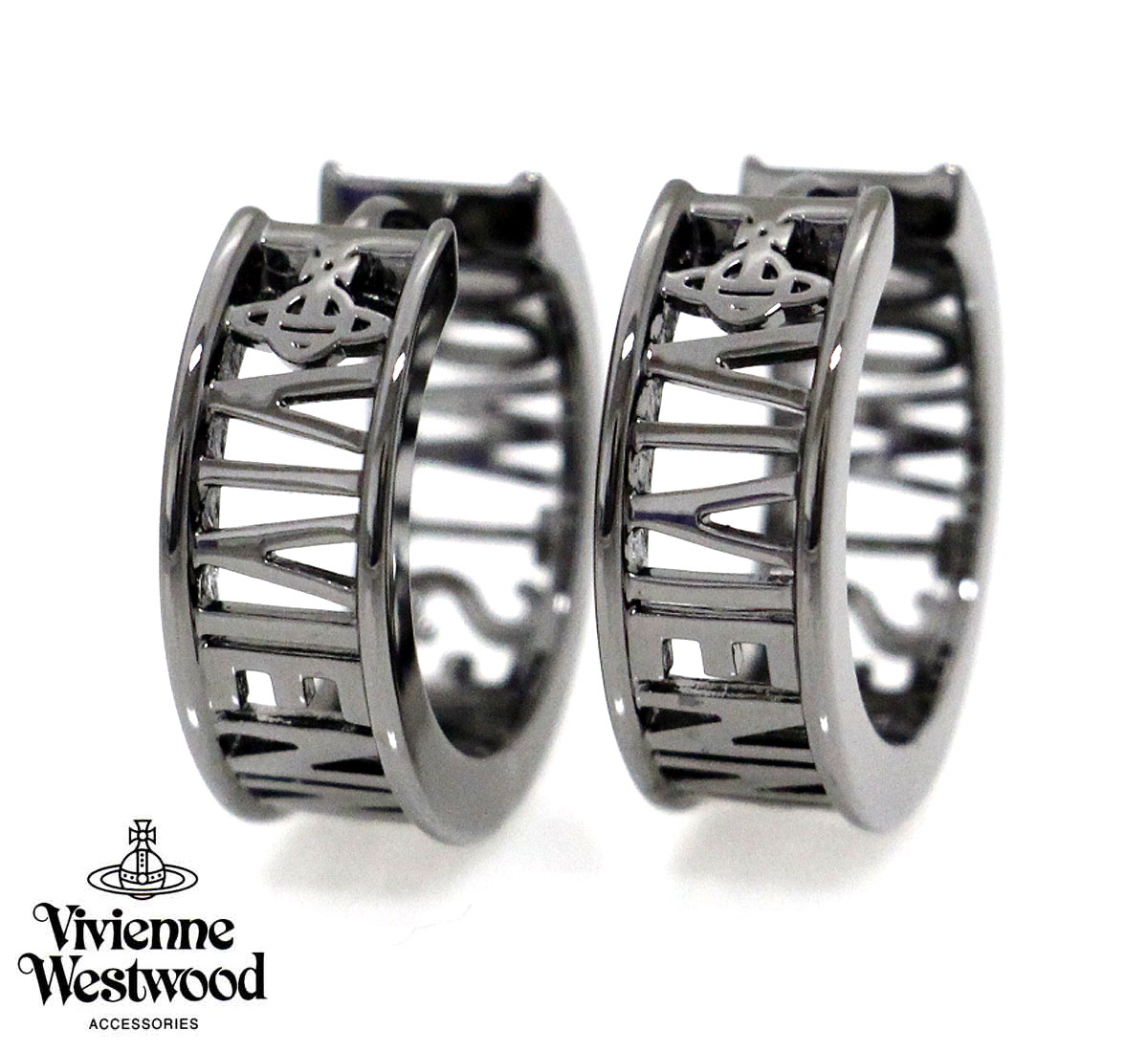 VivienneWestwood ヴィヴィアンウエストウッド 62030046 S001 ピアス フープピアス アクセサリー ウエストミンスター ガンメタル WESTMINSTER 新品 ユニセックス【送料無料】