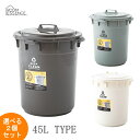 【選べる2個セット】ラウンドペール45L LFS-765BR LFS-765GR LFS-765WH 【条件付送料無料 同梱不可 返品不可 キャンセル不可商品】ゴミ箱 ごみ箱 おしゃれなふた付きダストボックス 3色3分別対応大型45Lクラス 東谷LF インテリア雑貨家具