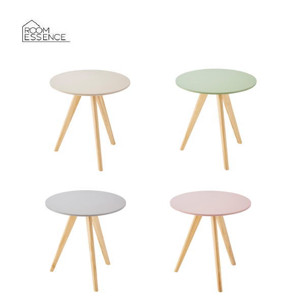Rakuten - ラウンドサイドテーブル TAP-008BE TAP-008GR TAP-008GY TAP-008PK 【条件付送料無料 同梱不可 返品不可 キャンセル不可商品】テーブル 机 サイドテーブル コンパクト シンプル 小さい 木製 北欧 韓国 かわいい 東谷LF インテリア雑貨家具 ※GRは販売終了