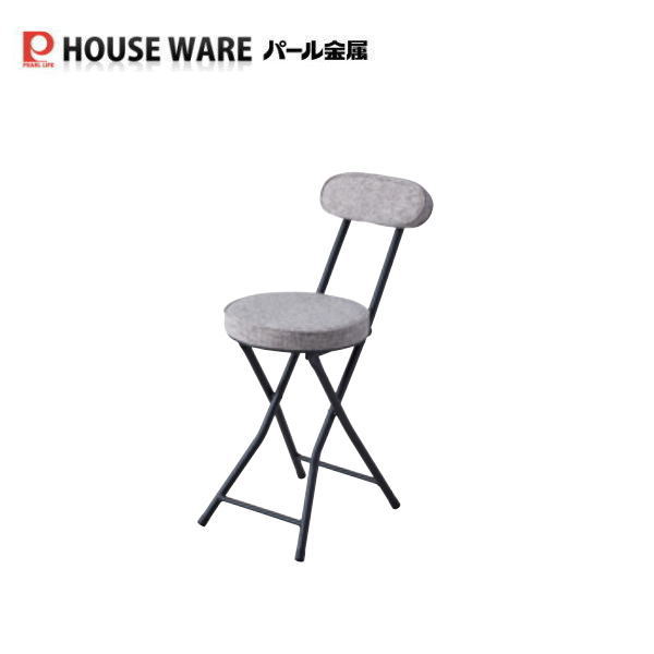 Foldable Chairs - ファブリック折りたたみパイプチェア背付 アイボリー/ブラック N-7785 パール金属