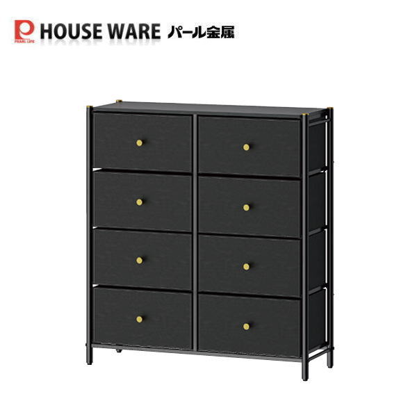 Rakuten - GOLDVEL エレガントチェスト4段ダブルW89 ブラック N-7101 【条件付送料無料】 パール金属　家具　インテリア雑貨　日用品　フェイクレザー