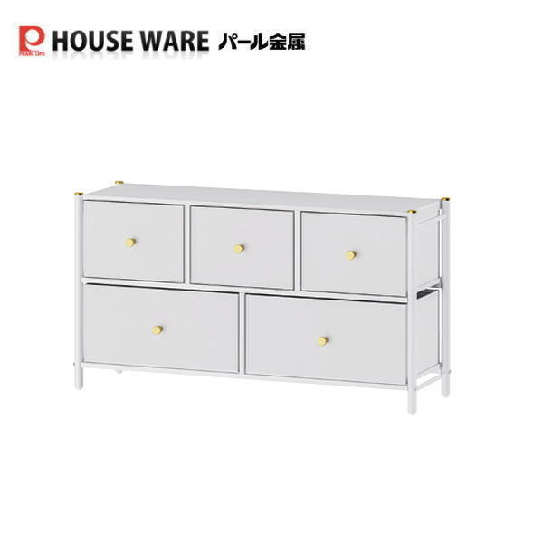 Rakuten - GOLDVEL エレガントチェストロータイプW100 ホワイト N-7108 【条件付送料無料】 パール金属　家具　インテリア雑貨　日用品　フェイクレザー