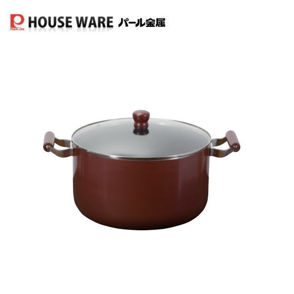 Ih Compatible - メガサイズ ふっ素加工IH対応ガラス蓋付深型大型鍋 32cm HB-6674 パール金属