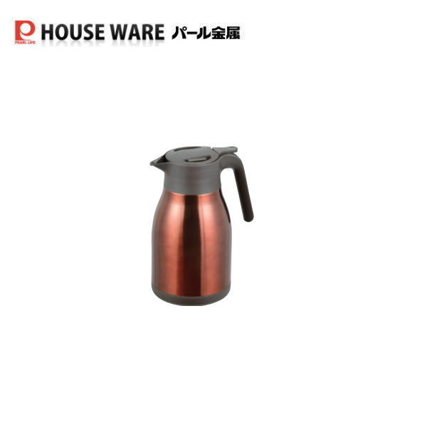 Pitchers - 開閉楽々 ステンレステーブルポット1.5L ブラウン HB-3475 パール金属