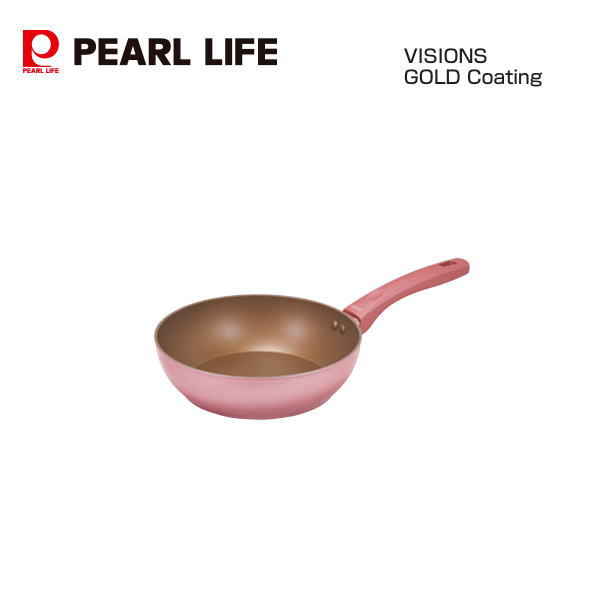Rakuten - VISIONS GOLD Coating IH対応ディープパン24cm PINK CP-8797 パール金属 おしゃれ かわいい ピンク 鍋 料理鍋