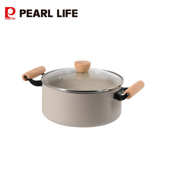 Rakuten - スプル ふっ素加工IH対応ガラス蓋付木柄深型両手鍋22cm HC-0882 【条件付送料無料】家庭用 キッチン用品 調理用品 料理鍋 片手鍋 両手鍋 深型フライパン HC-882